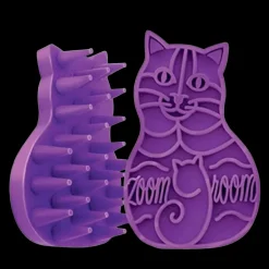 Bathing Brush for Cats Purple by ZoomGroom