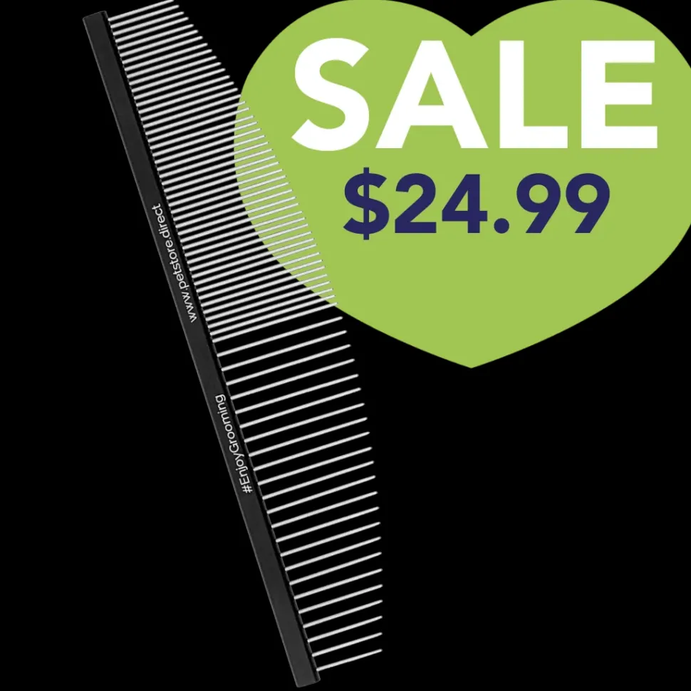 6.5" 50/50 Black Half-Moon Comb by PetStore.Direct