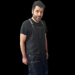 Black Waterproof Signature Strap Crossover Apron by Ladybird Line