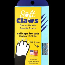 Blue Sparkle Feline Medium Nail Caps by Soft Claws