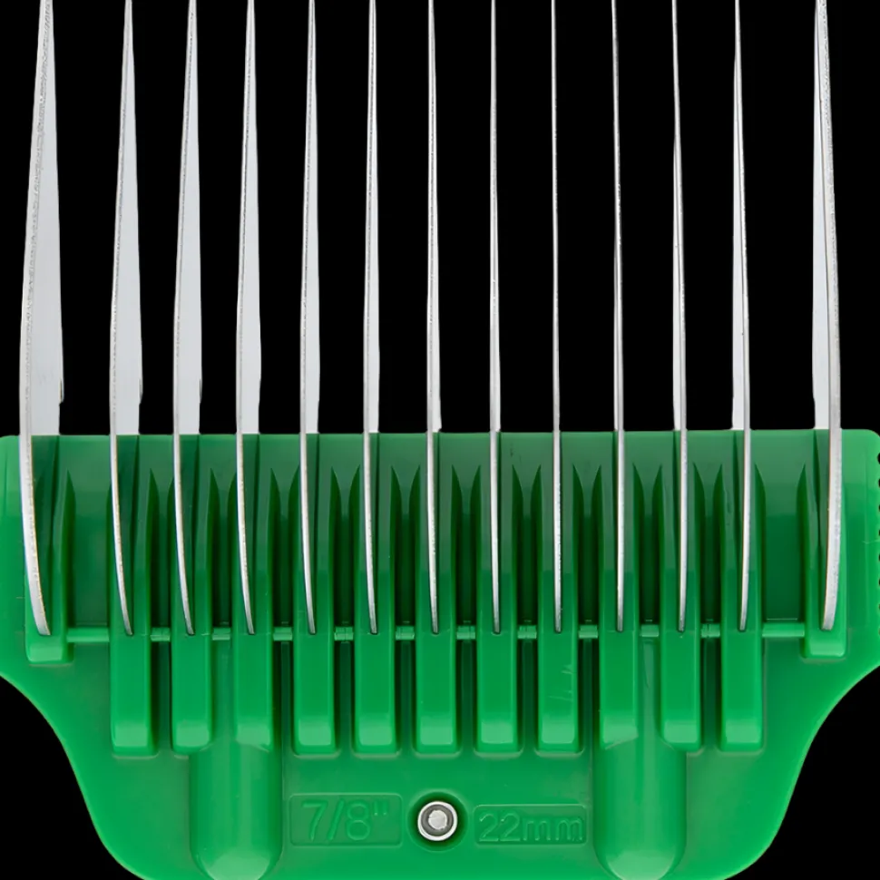 #C 7/8″ Green Wide Snap on Comb by PetStore.Direct
