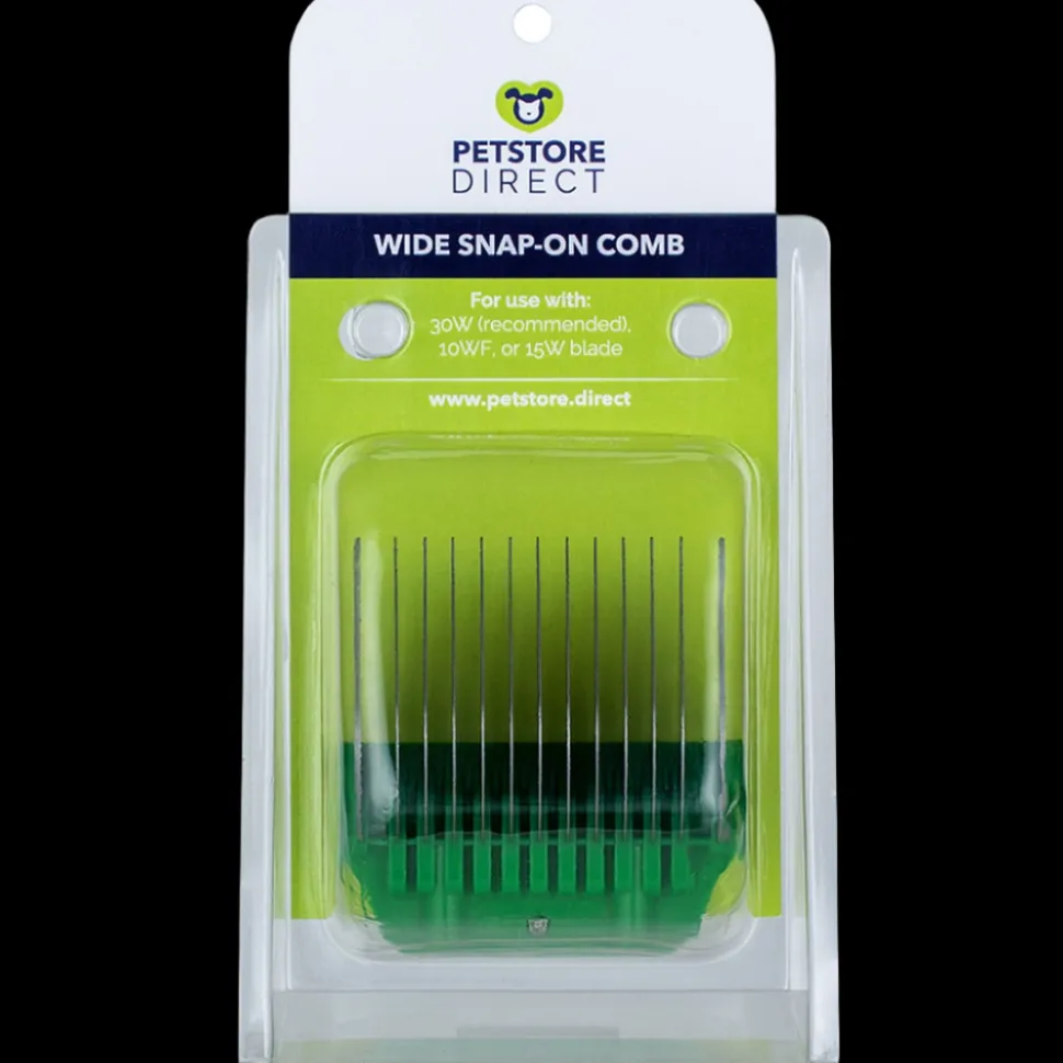 #C 7/8″ Green Wide Snap on Comb by PetStore.Direct