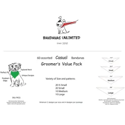 Casual Bandanas - 60 Assorted Sizes and Patterns by Bandanas Unlimited