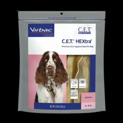 C.E.T. HEXtra Oral Hygiene Chews for Dogs Pack of 30 Medium by Virbac