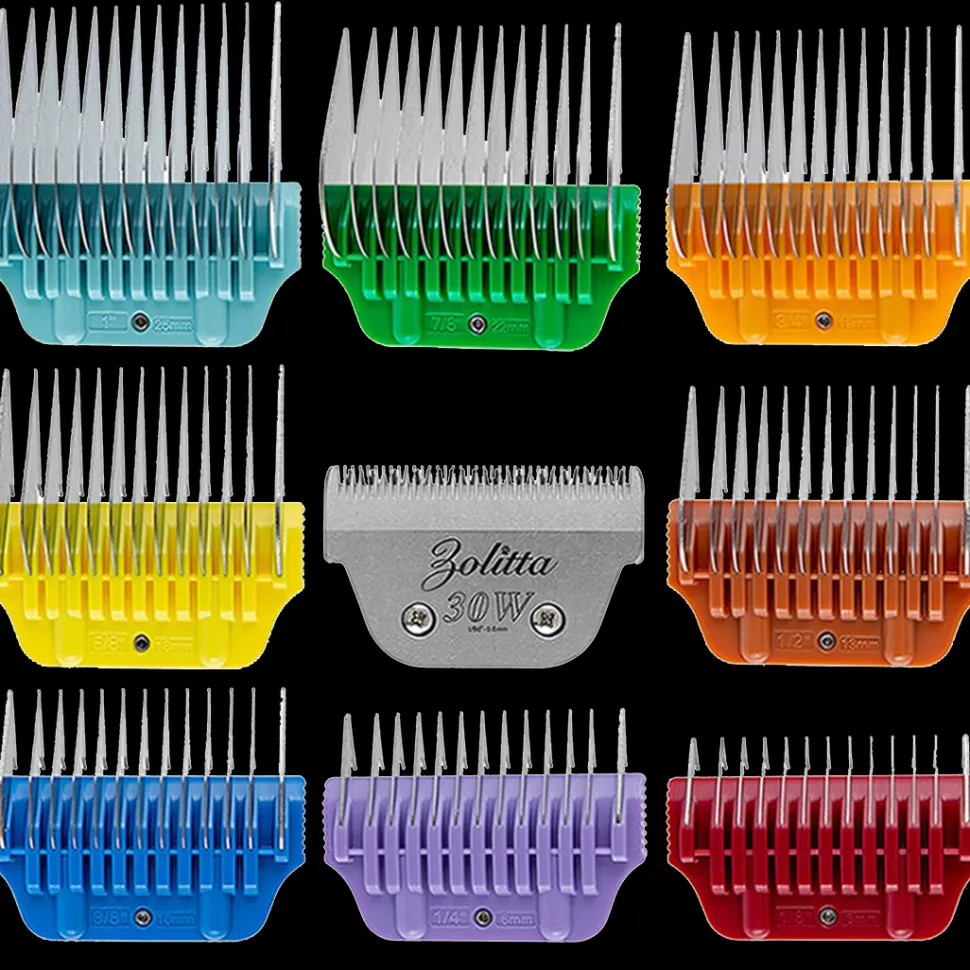 8 Colored Wide Combs 1/8" through 1" with 30W by Zolitta
