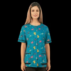 Covered Zipper Waterproof Dog Bathing Jacket Teal by Ladybird Line