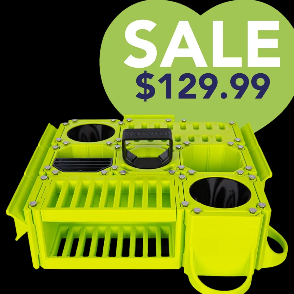 Custom Cube Tool Caddy Lime Green by Vanity Fur