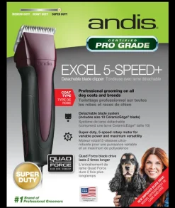 Excel 5-Speed Detachable Blade Clipper Burgundy by Andis