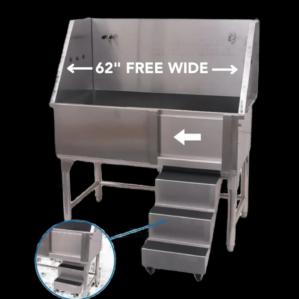 Extra-Wide Walk-Through Bathing Tub with Steps by PetStore.Direct