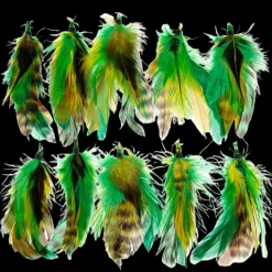 Feather Extension Green and Yellow (Pack of 10) by A Creative Collection
