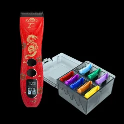 Flash5 5-in-1 Digital Cordless Clipper Red with Comb Set by Kenchii