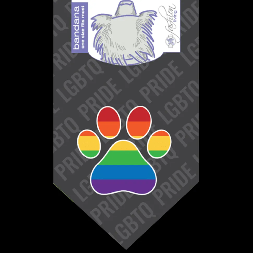 Gay Flag Paw Bandana by Dog Fashion Living
