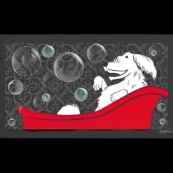 Happy Dog In A Tub Sink Bathing Mat by Dog Fashion Spa