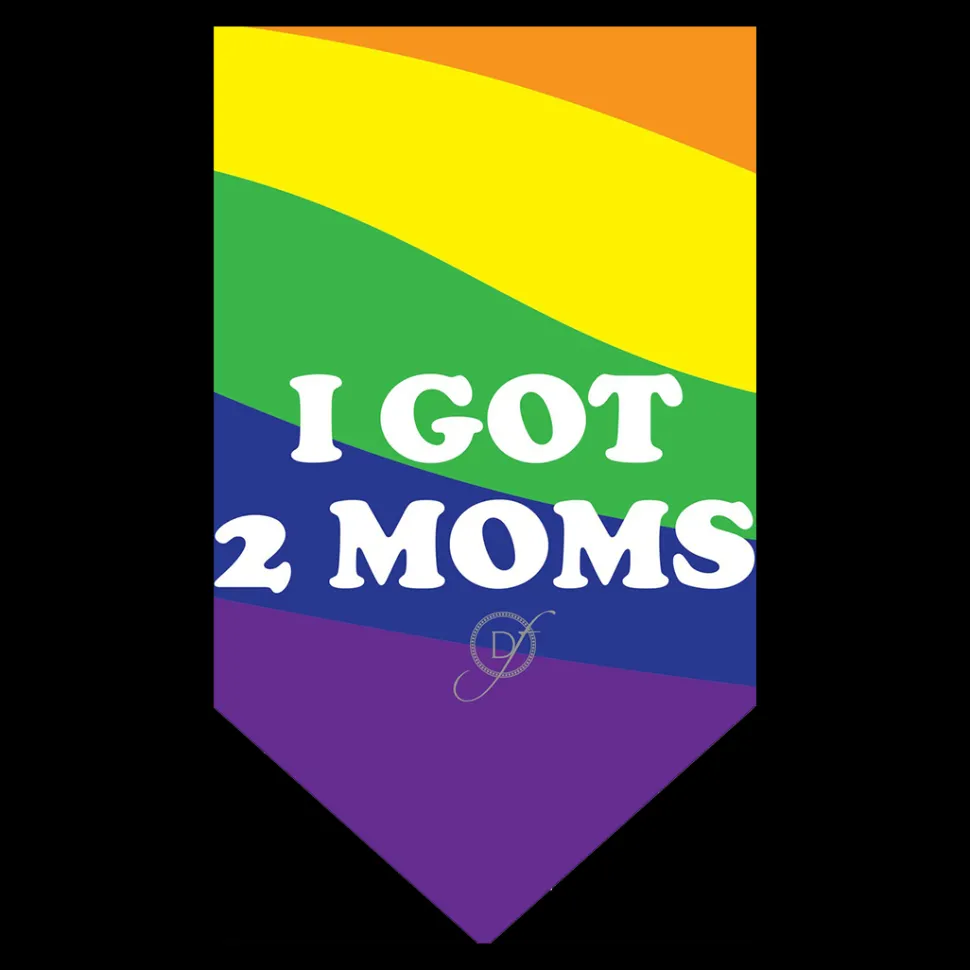 I Got 2 Moms Gay Parade Dog Bandana by Dog Fashion Living