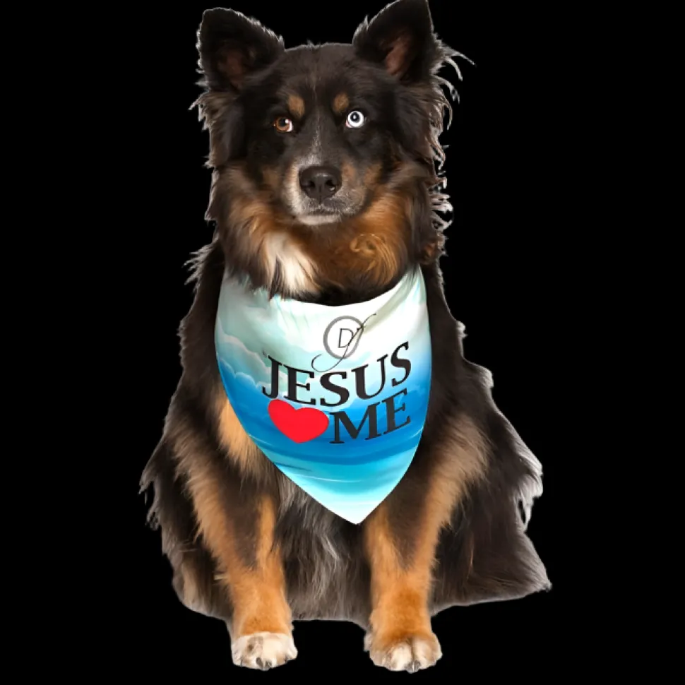 Jesus Loves Me Christian Dog Bandana by Dog Fashion Living