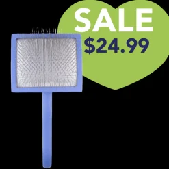 Large Curved Blue Dematting Brush by PetStore.Direct