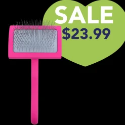 Medium Curved Pink Dematting Brush by PetStore.Direct