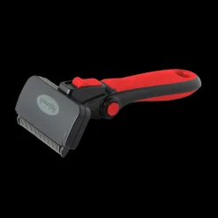 Medium Deshedding Tool Red For Short Coat Dogs and Cats by Refuresh