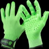 Medium Green Deshedding Gloves by HandsOn Gloves