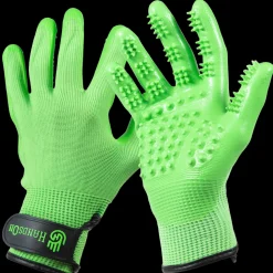 Medium Green Deshedding Gloves by HandsOn Gloves