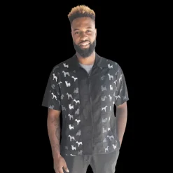 Men's Terrier Print Grooming Jacket by Ladybird Line
