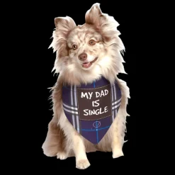 My Dad Is Single Dog Bandana by Dog Fashion Living