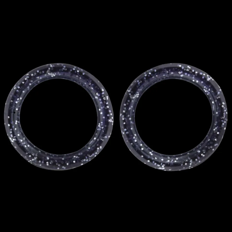 Pack of 2 Premium Scissor Finger Ring Inserts in Black Sparkles by PetStore.Direct