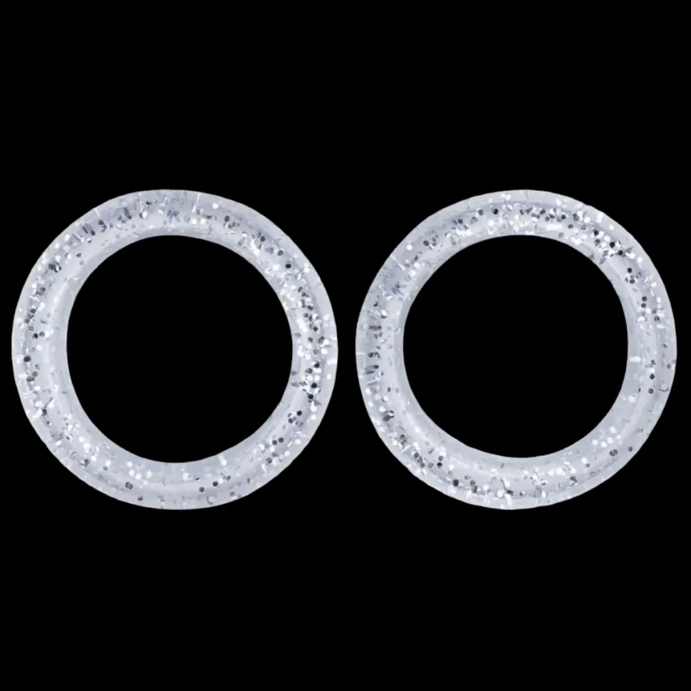 Pack of 2 Premium Scissor Finger Ring Inserts in Clear Sparkles by PetStore.Direct