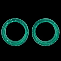 Pack of 2 Premium Scissor Finger Ring Inserts in Green Sparkles by PetStore.Direct