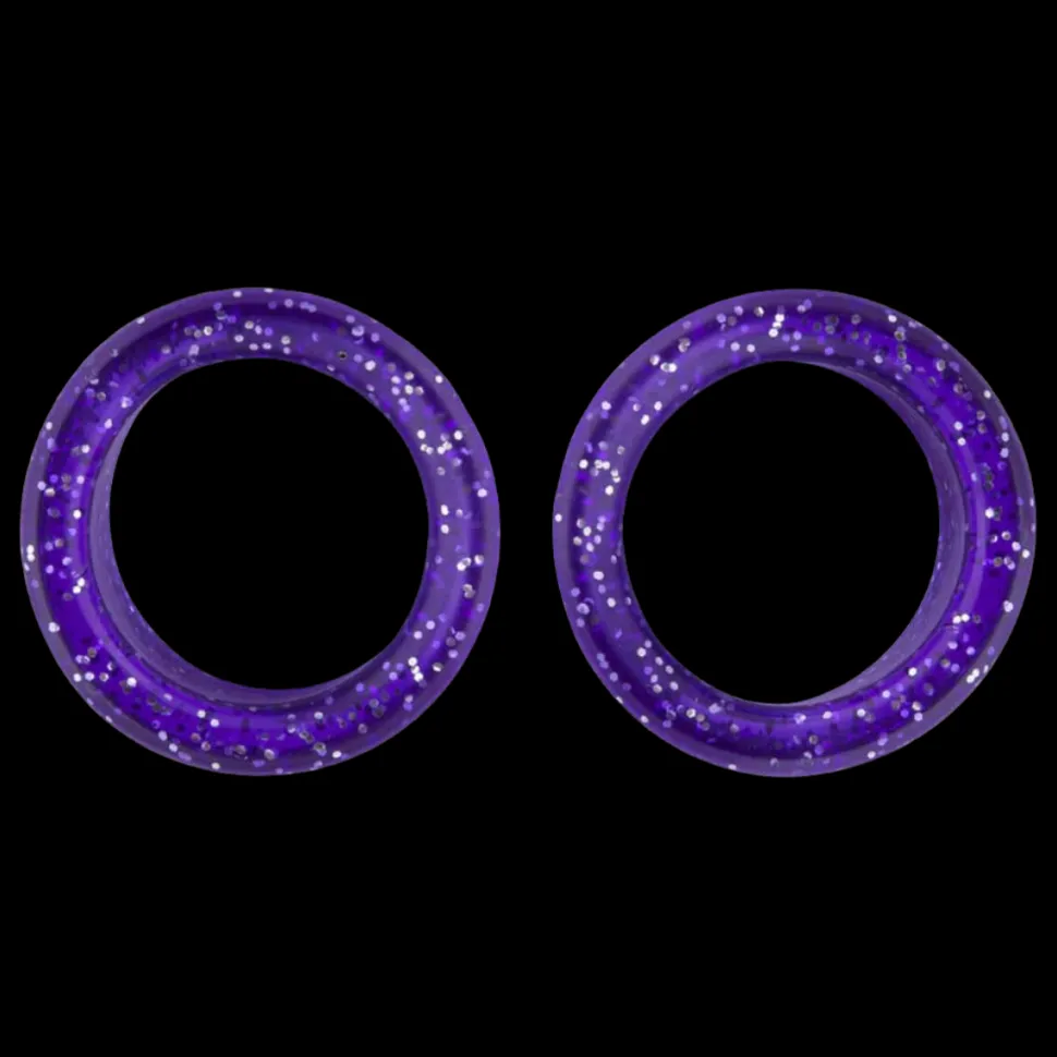 Pack of 2 Premium Scissor Finger Ring Inserts in Purple Sparkles by PetStore.Direct