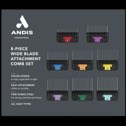 8Pc Wide Blade Comb Attachment Set by Andis