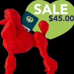Poodle Business Card Holder Red by Kumpe3D