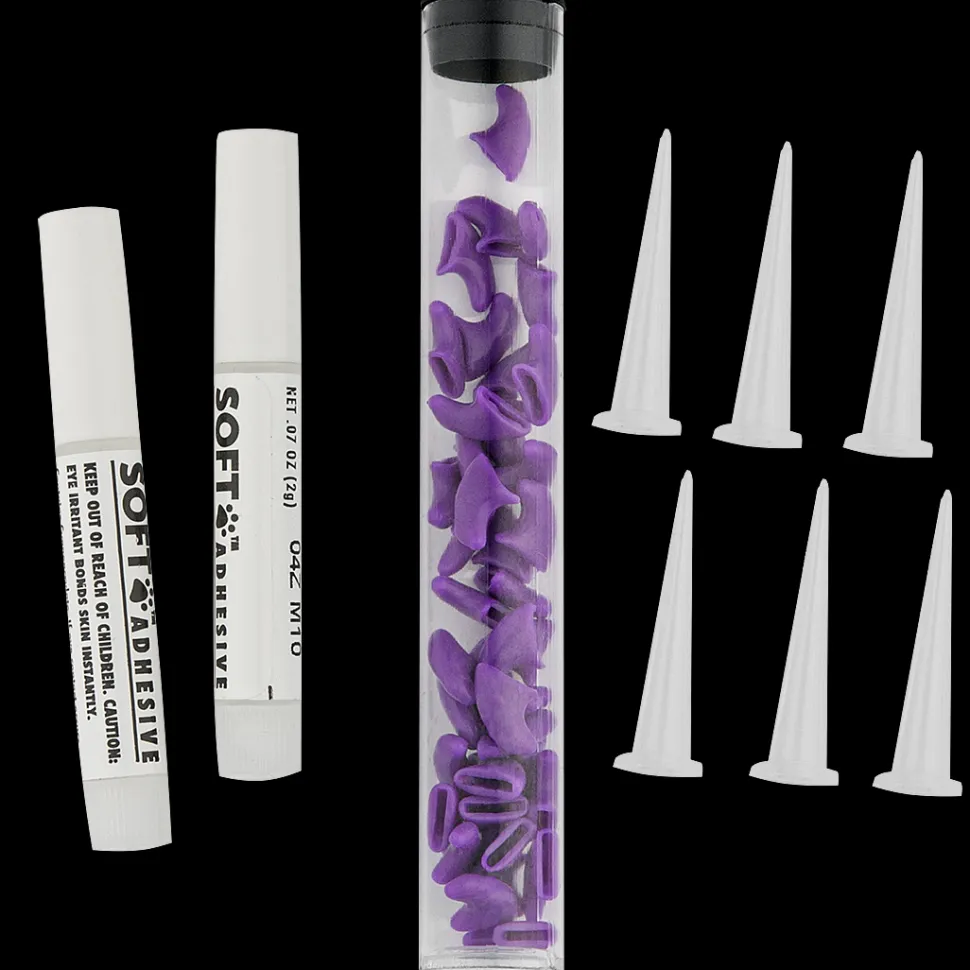 Purple Feline Medium Nail Caps by Soft Claws