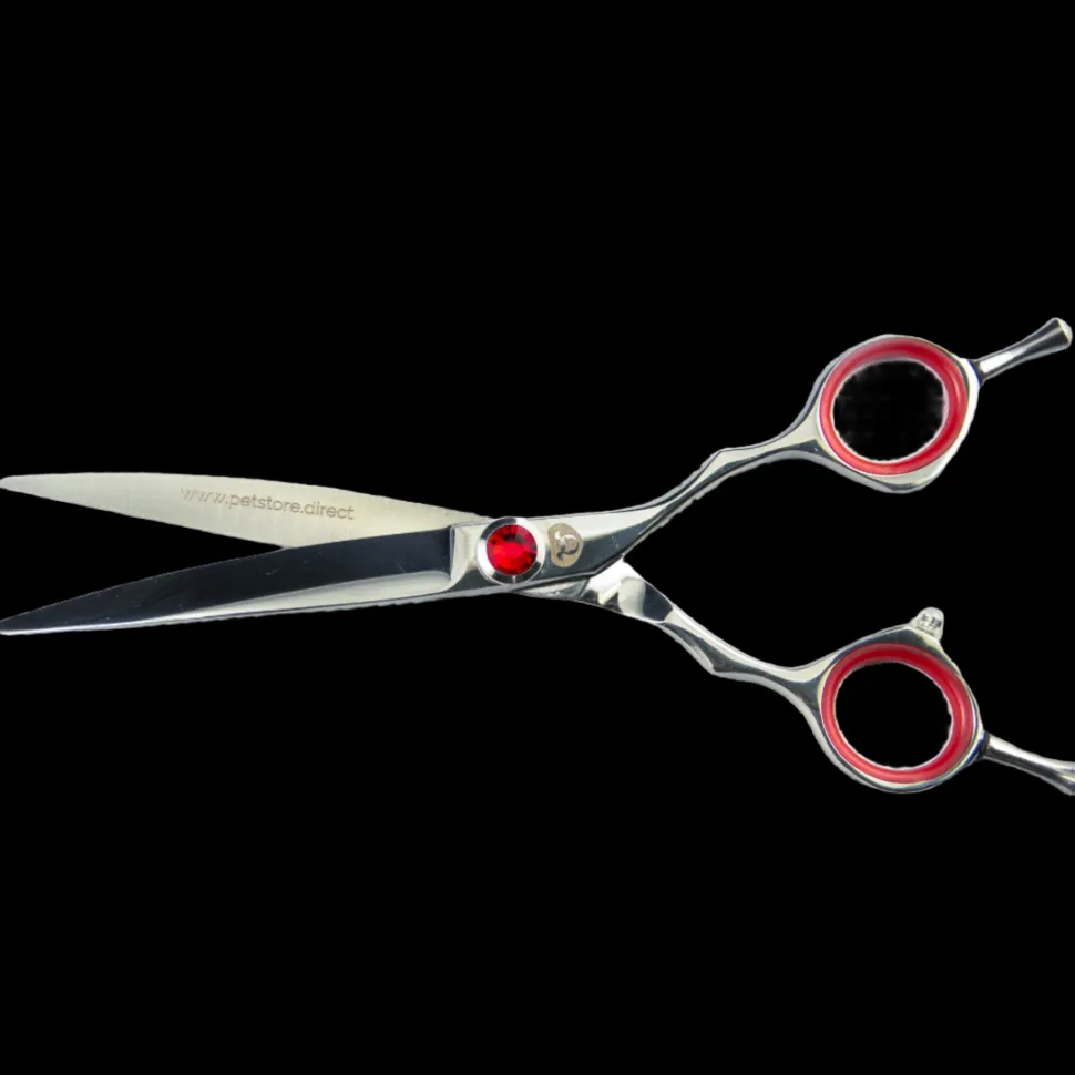 6" Red Mini Curved Shear by PetStore.Direct