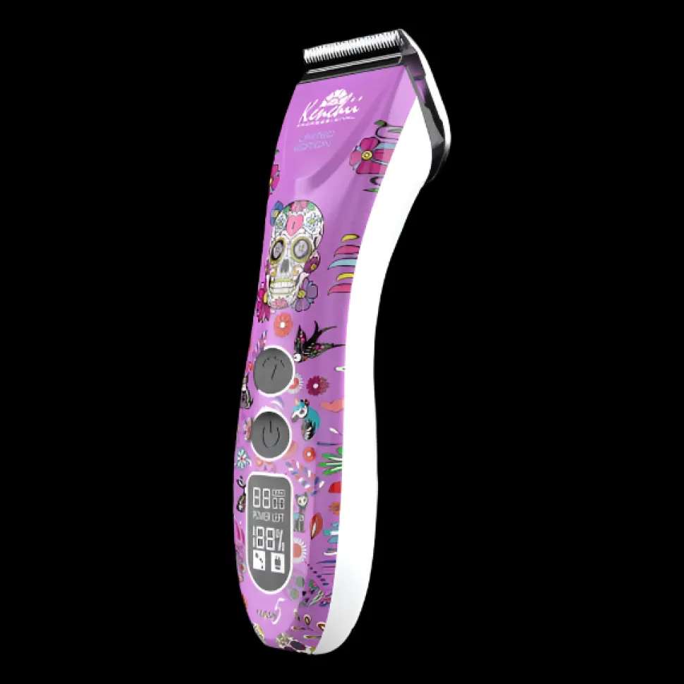 Re-designed Flash5 5-in-1 Digital Cordless Clipper Purple/Skull by Kenchii
