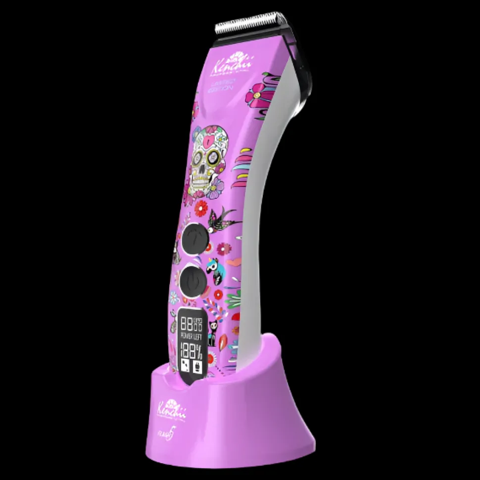 Re-designed Flash5 5-in-1 Digital Cordless Clipper Purple/Skull by Kenchii