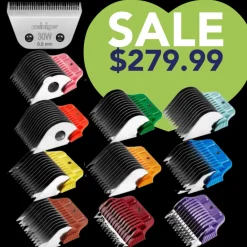Set of 10 Stainless Steel Combs with 30W Blade by Heiniger