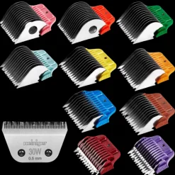 Set of 10 Stainless Steel Combs with 30W Blade by Heiniger