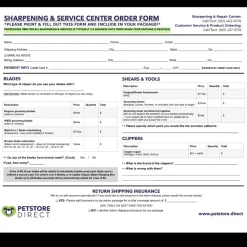 Sharpening and Repair Form by PetStore.Direct