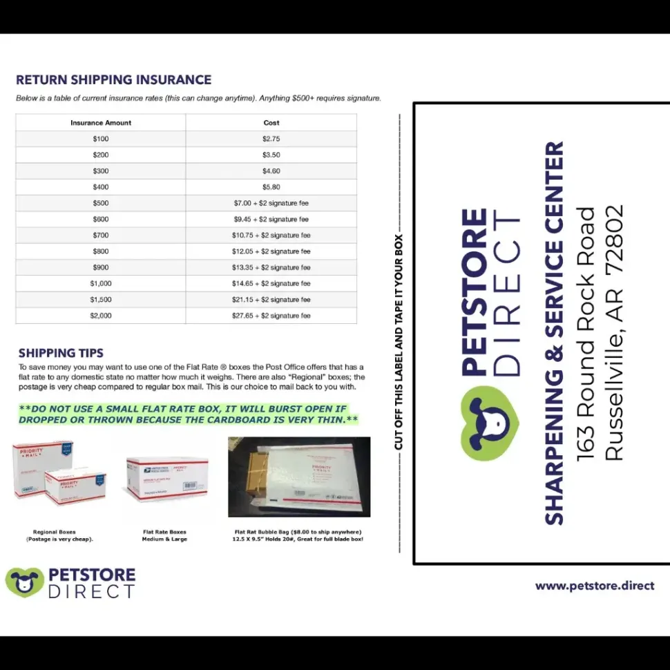 Sharpening and Repair Form by PetStore.Direct