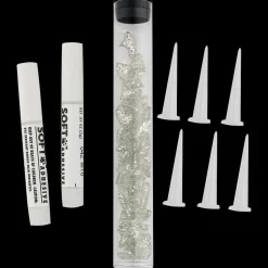 Silver Sparkle Feline Medium Nail Caps by Soft Claws