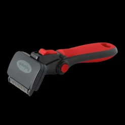Small Deshedding Tool Red For Short Coat Dogs and Cats by Refuresh