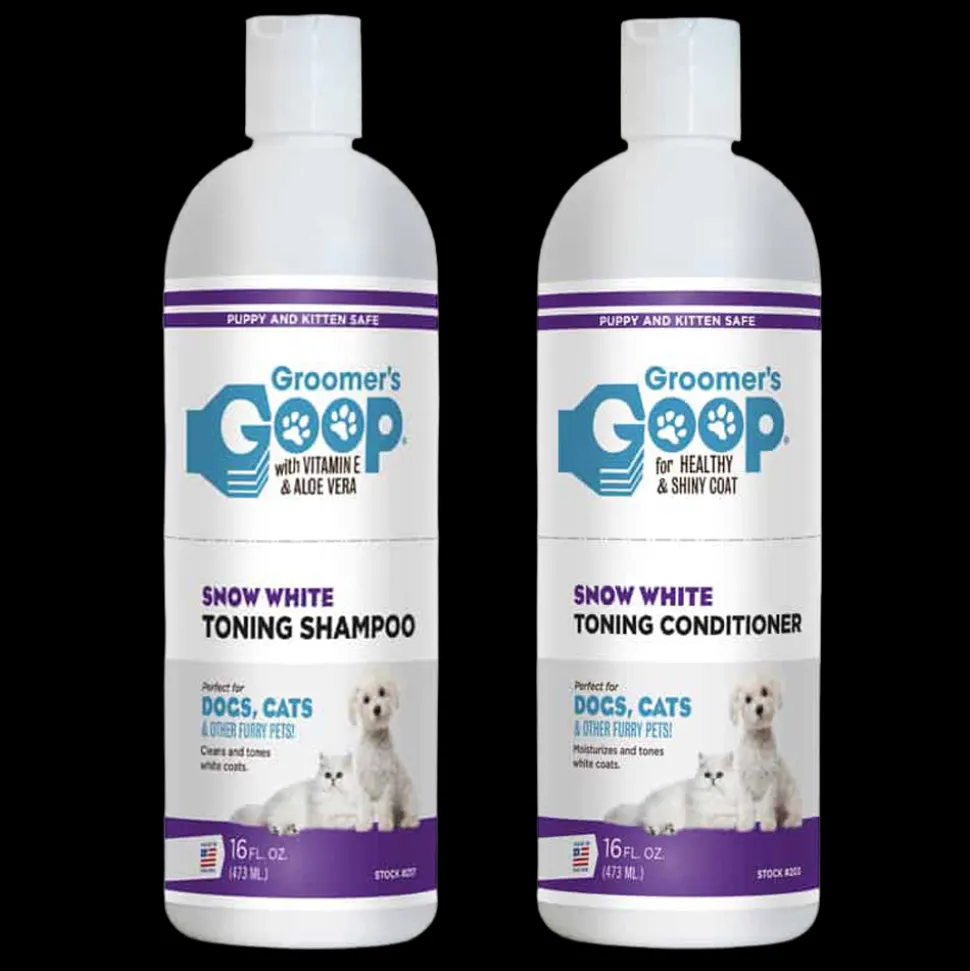 Snow White Toner Shampoo and Conditioner 16oz by Groomer's Goop