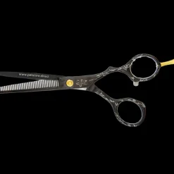 5.5" 35T Black Floral Thinning Shears by PetStore.Direct