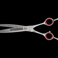 7.0" 35T Curved Red Chunker Shears by PetStore.Direct