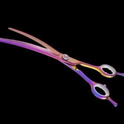 7" 66T Rainbow Curved Thinning Shears by PetStore.Direct
