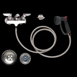 Tub Plumbing Complete Set-up 4″ Center with Drain Assembly by PetLift