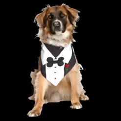 Tuxedo With Rose Wedding Dog Bandana by Dog Fashion Living