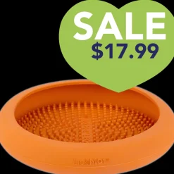UFO Slow Feeder Dog Bowl Orange by LickiMat