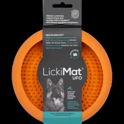 UFO Slow Feeder Dog Bowl Orange by LickiMat